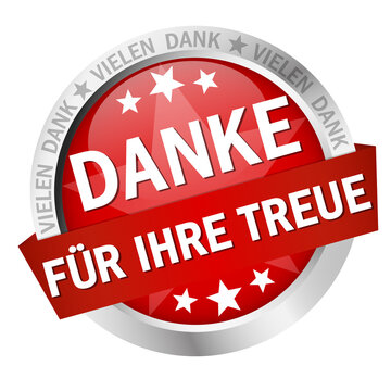 Button with Banner Thank you for your loyalty (in german)