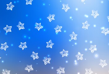 Light Blue, Yellow vector layout with bright stars.