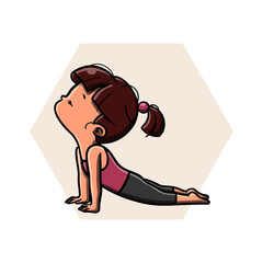 Cute Girl Yoga Vector Illustration