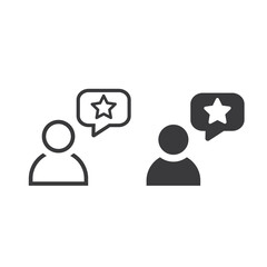 Star user line icon isolated on white background.