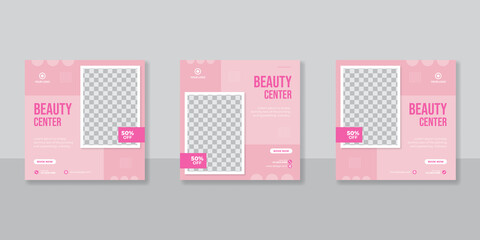 Beauty salon social media post template