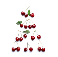 Obraz na płótnie Canvas Composition with tasty ripe cherries on white background