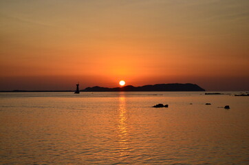 orange sunset ocean view island drop 