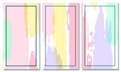 Set of Abstract Shape Background Memphis Pastel Color