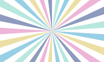 Rainbow color burst background. Rays background in retro style. Vector. 