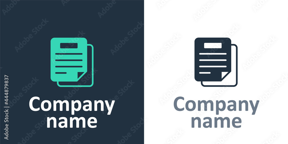 Poster logotype document icon isolated on white background. file icon. checklist icon. business concept. lo