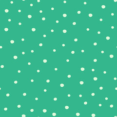 Endless texture. White polka dots on a blue background. Vector.