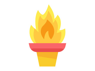 torch fire olympic single isolated icon with flat style