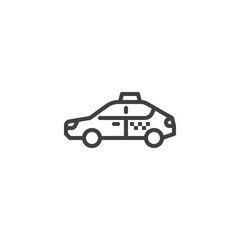 Taxi side view line icon