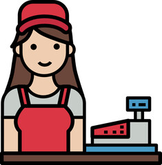 Cashier icon. Supermarket concept icon style