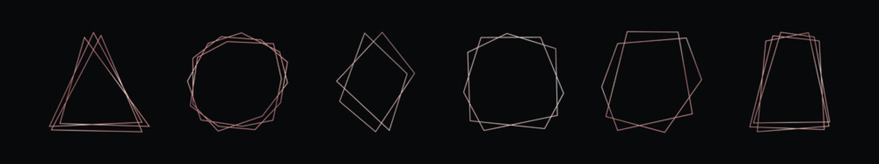 Rose gold geometric polygonal frame