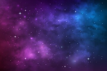 Fototapeta na wymiar Starry universe, space galaxy nebula, stars and stardust. Vector cosmic background with blue and purple realistic nebulosity and shining stars. Colorful cosmos infinite, night sky wallpaper backdrop