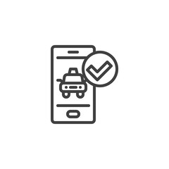 Mobile taxi order line icon