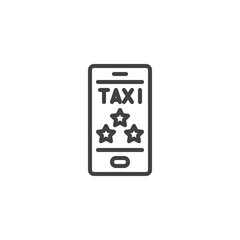 Taxi rating stars feedback line icon