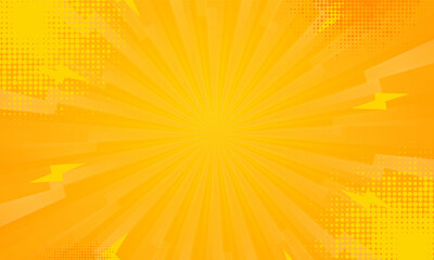 Orange gradient ray burst dot style background vector design