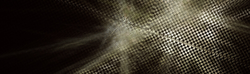 Unusual abstract pattern in golden metallic shades. Retro palette. 