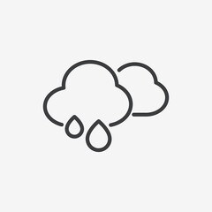 Cloud Rain Flat Vector Icon	