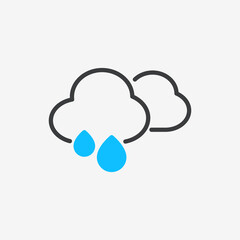 Cloud Rain Flat Color Vector Icon	