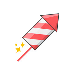 Firecracker Firework Flat Vector Icon