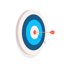 Dart Hitting Aim Flat Vector Icon