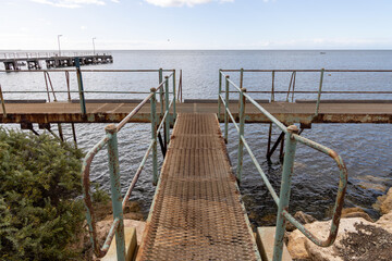 The passenger platform in Kingscote Kangaroo Island South Australia on May 9th 2021