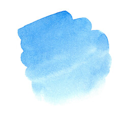 Handmade illustration of blue watercolor isolated on white background