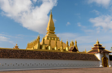Pha That Luang Vientiane, Laos. That-Luang Golden Pagoda in Vientiane, Laos. Pha That Luang at...