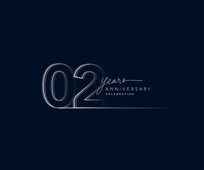 2nd years anniversary celebration logotype with linked number. Simple and modern design, vector design for anniversary celebration.