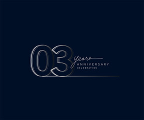 3rd years anniversary celebration logotype with linked number. Simple and modern design, vector design for anniversary celebration.