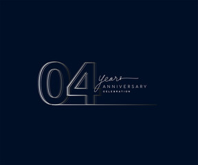 Fototapeta na wymiar 4th years anniversary celebration logotype with linked number. Simple and modern design, vector design for anniversary celebration.