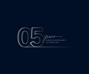 5th years anniversary celebration logotype with linked number. Simple and modern design, vector design for anniversary celebration.