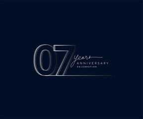 7th years anniversary celebration logotype with linked number. Simple and modern design, vector design for anniversary celebration.