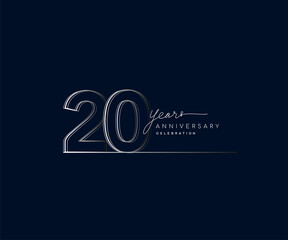 20th years anniversary celebration logotype with linked number. Simple and modern design, vector design for anniversary celebration.