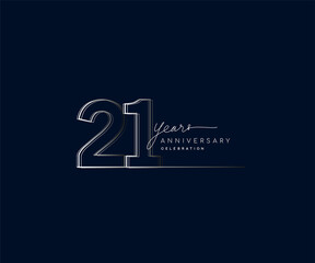 Fototapeta na wymiar 21st years anniversary celebration logotype with linked number. Simple and modern design, vector design for anniversary celebration.