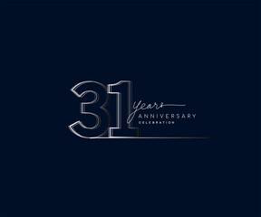 31st years anniversary celebration logotype with linked number. Simple and modern design, vector design for anniversary celebration.