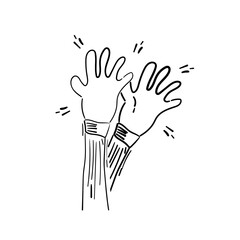 Hand Drawn of Applause, Hands Clapping Ovation Gesture with Doodle Style