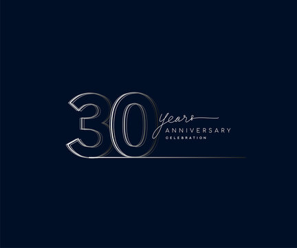 30th years anniversary celebration logotype with linked number. Simple and modern design, vector design for anniversary celebration.