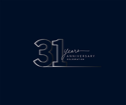 31st years anniversary celebration logotype with linked number. Simple and modern design, vector design for anniversary celebration.