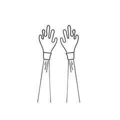 Hand Drawn of applause hand Gesture with Doodle Style