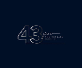 43rd years anniversary celebration logotype with linked number. Simple and modern design, vector design for anniversary celebration.