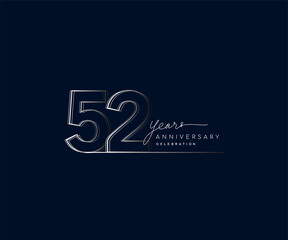 52nd years anniversary celebration logotype with linked number. Simple and modern design, vector design for anniversary celebration.