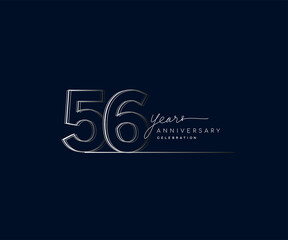 56th years anniversary celebration logotype with linked number. Simple and modern design, vector design for anniversary celebration.