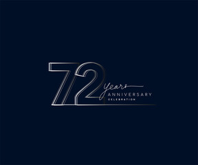72nd years anniversary celebration logotype with linked number. Simple and modern design, vector design for anniversary celebration.