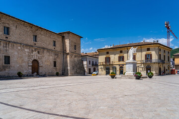 The center of Norcia at July 2020 after the earthquake of central Italy 2016