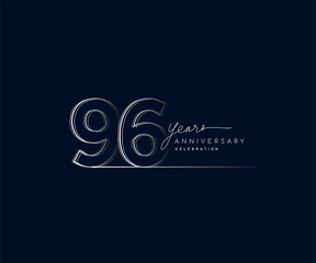 96th years anniversary celebration logotype with linked number. Simple and modern design, vector design for anniversary celebration.
