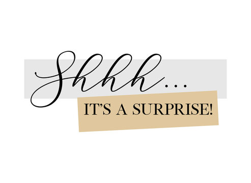 Surprise party vector calligraphic design on white background