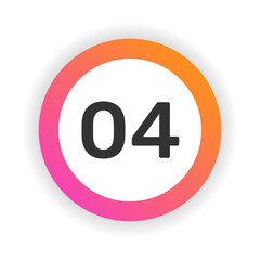 Number 04 on button design vector illustration.
