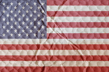 Fototapeta premium Nation flag USA on an uneven textured surface. Flag of country l
