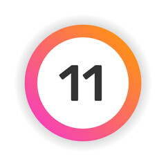 Colorful round buttons with numbers 11.