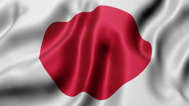 3d rendering of a National Japan flag waving in a looping motion